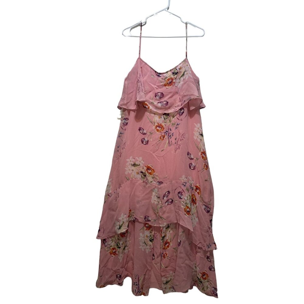 By Timo Fairy Whimsical Floral Tiered Cami Midi Dress Sixe XL Pink Y2K 90s Flowy